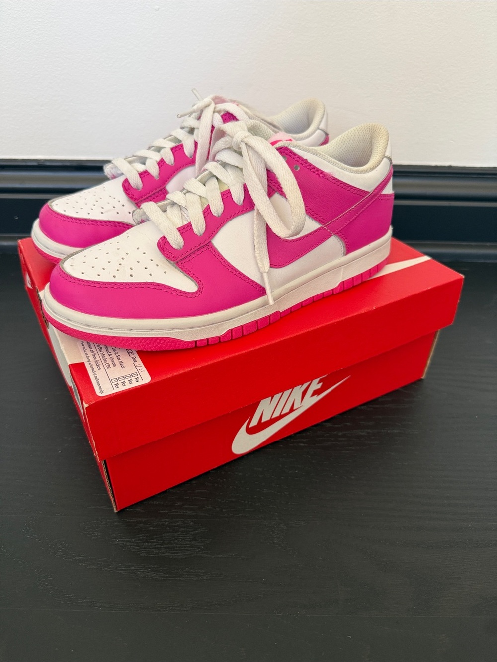 Nike Kids dunk Low-Top Sneakers in Fuchsia and White